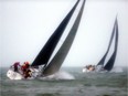 Sailing vessel Kairos, left, and owner Greg Baker of Detroit Yacht Club and other vessels in the J120 and PHRF-A classes, battle a strong north wind and heavy rain on their way into Lake St. Clair at the start of the 44th Annual International Chimo Race hosted by the Windsor Yacht Club Wednesday. The international race has developed into a very popular end-of-season event open; to sailors of all clubs in the Windsor and Detroit area. What makes this race different is the start and finish line in the Detroit River is right in front of the Windsor Yacht Club. The fleet then heads out into the middle of Lake St. Clair where it completes the 7.2-nautical mile course. Any boat can win.