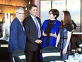 University of Windsor President Robert Gordon, left, joins Keith Nugara, senior vice-president of Telus, University of Windsor Chancellor Mary Jo Haddad and Telus Vice-President Sandy McIntosh during the Chancellor's Leadership Series at Caesars Windsor Thursday.