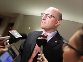 Windsor Mayor Drew Dilkens speaks to reporters following the Windsor Police Services board meeting at police head quarters on Thursday, October 24, 2019.