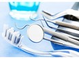 Dental tools and toothbrush.
