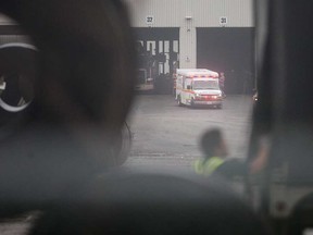 Essex-Windsor EMS attend the property of the Atlas Tube facility in Harrow on Oct. 3, 2019.