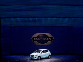 FILE - The 'Datsun Go' is pictured after its launch in Gurgaon on the outskirts of New Delhi July 15, 2013.