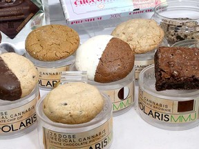 Edible cannabis products for sale at a dispensary in Henderson, Nevada, are shown in this 2017 file photo.