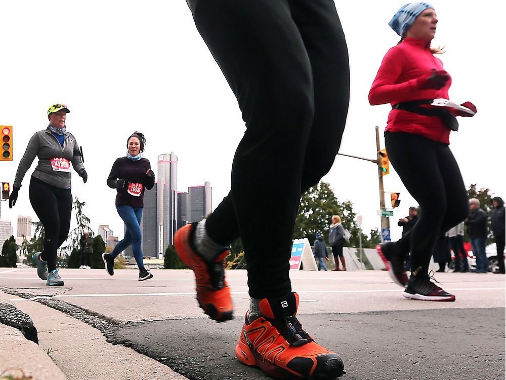  the 2018 detroit free press/chemical bank marathon was held on sunday, oct. 21, 2018. the international race always features a run through the heart of windsor. runners make their way onto goyeau street from riverside drive during the race.