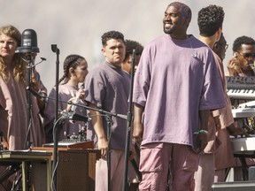 Kanye West performs Sunday Service during the 2019 Coachella Valley Music And Arts Festival on April 21, 2019 in Indio, Calif. (Rich Fury/Getty Images for Coachella)