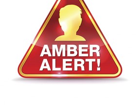 An icon for an Amber Alert warning message.