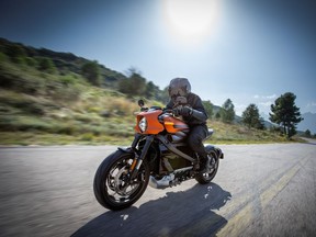 Harley-Davidson's new electric motorcycle, LiveWire, is shown in this handout photo released by Harley-Davidson.
