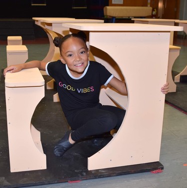 Evangeline Scott, who plays Lavender, is shown in rehearsal during Matilda the Musical.