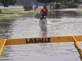 LASALLE, ON. JULY  7, 2019. --   A cyclist is shown at the Gil Maure Park in LaSalle on Sunday, July 7, 2019.