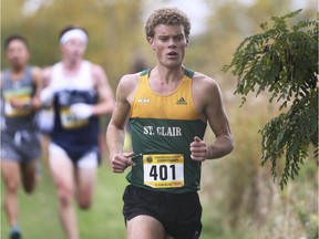 St. Clair Saints runner Tyler Jones won individual bronze and team gold at the OCAA cross-country championships on Saturday.
