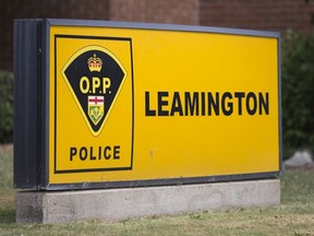Leamington OPP detachment sign.