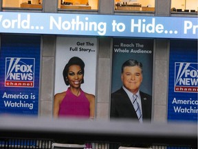 Signage is seen at the Fox News offices after it was announced that news anchor Shepard Smith had quit the network in New York City, U.S., on Oct. 11, 2019.