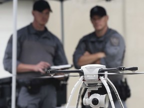 The Windsor Police Service displayed their new Remotely Piloted Aircraft System (RPAS) drone to the media on Wednesday, October 2, 2019. The new tool will complement officers with search and rescue, accident reconstruction, marine situations and hazardous material scenarios. The RPAS is shown during the event.