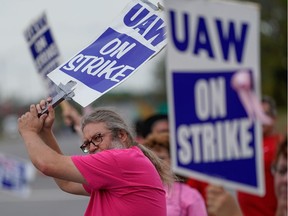 General Motors assembly workers picket outside the General Motors Bowling Green plant during the United Auto Workers (UAW) national strike in Bowling Green, Kentucky, U.S., October 10, 2019.