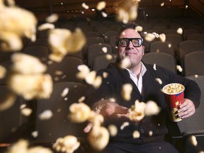 Vincent Georgie, executive director of the Windsor International Film Festival (WIFF) is shown throwing popcorn at a photographer at the Capitol Theatre on Thursday, October 31, 2019. He is eager to kick off the big event.