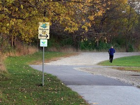 Area residents use the trail at Malden Park near Machette Road.