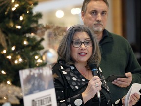 Bereavement Program clients Michelle and Michael Kuhlmann share their heartbreaking story about their late son Aaron, during 5th annual Light the Way holiday campaign at Devonshire Mall Thursday morning.  The campaign raises funds in support of two programs at CMHA-WECB. The Client Assistance Fund and Bereavement Program are not fully funded by the government and rely on community support for sustainability. Both programs are available to and assist hundreds of clients annually.