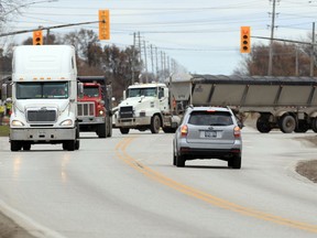 County Road 42 is seen looking east toward Manning Road.  County council is moving ahead with a widening plan for the busy road.