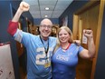 Advance Business Systems continued its charitable support with its 28th Annual American Thanksgiving Day Football Classic on Nov. 28, 2019, at the Windsor Yacht Club. Detroit Lions fans Tal Czudner and Deborah Jones were brave enough to wear their Detroit jerseys at the party.