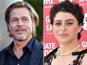 Brad Pitt and Alia Shawkat. (Getty Images file photos)