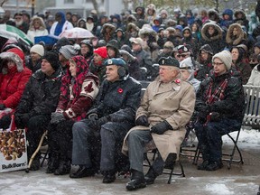 Attendees of the Remembrance Day ceremony in downtown Windsor on Nov. 11, 2019.