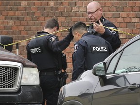 Windsor police officers are shown at the scene of a fatal accident at a home in the 3700 block of Turner Road on Thursday, Nov. 28, 2019.