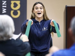 Michelle Micallef, with the Life After Fifty organization leads the Fitness for Breath program at the WFCU Centre in Windsor on Thursday, November 21, 2019. The exercise maintenance program supports those living with chronic lung disease.