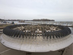 Windsor's Charlie Brooks Memorial Peace Fountain sits on dry land at Windsor's Lakeview Park Marina in this November 2019 file photo.