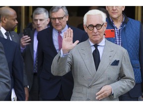 Roger Stone, an associate of President Donald Trump, leaves U.S. District Court on March 14, 2019, after a court status conference on his seven charges.