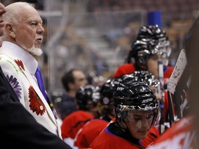 Don Cherry watches the team named after him during the third period of the Home Hardware CHL/NHL Top Prospects game at the Air Canada Centre in Toronto in 2011 (Postmedia file photo)