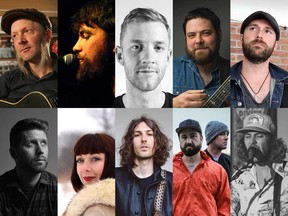 The Wards of Windsor Music Project. Top row, left to right: Ron Leary, Andrew MacLeod, Michael Hargreaves, Max Marshall, Brendan Scott Friel. Bottom row, left to right: Leighton Bain, Tara Watts, Pat Robitaille, James O-L and the Villains, Sebastian Abt.