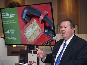Gordon Orr, CEO of Tourism Windsor Essex Pelee Island speaks at a press conference on Tuesday, November 26, 2019, at the Best Western Plus Waterfront Hotel in Windsor where the organization unveiled a holiday season campaign.
