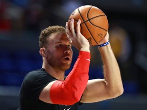Blake Griffin of the Detroit Pistons warms up prior a game between Dallas Mavericks and Detroit Pistons at Arena Ciudad de Mexico on December 12, 2019 in Mexico City, Mexico.