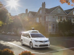 The Waymo/FCA full self-driving Chrysler Pacifica is pictured in this handout photo. COURTESY OF FCA / WINDSOR STAR