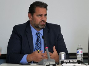 Former Amherstburg CAO John Miceli is seen in council chambers in this file photo from April 2, 2019.