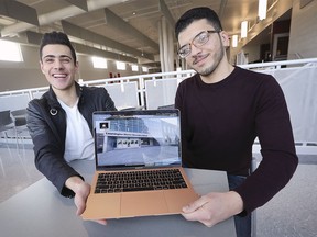 Leamington District Secondary School Grade 12 students Taha Lababidi and Omar Al-Zouabi bonded over a common background as refugees from Syria and formed a digital startup last summer called TO 3D Virtual Tours.