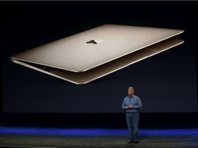Apple Senior Vice President of Worldwide Marketing Phil Schiller introduces new features on the new MacBook during an Apple special event at the Yerba Buena Center for the Arts on March 9, 2015 in San Francisco, California.