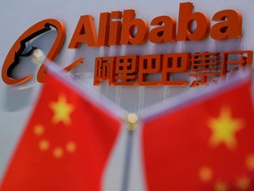 FILE PHOTO: A logo of Alibaba Group is seen at the company's headquarters in Hangzhou, Zhejiang province, China, November 18, 2019.