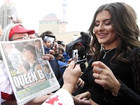 Canadian tennis player Bianca Andreescu was honoured at a rally in Mississauga on Sunday September 15, 2019. (Veronica Henri/Toronto Sun)
