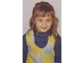 A photo of murder victim Ljubica Topic, 6, is shown during a press conference on Friday, December 13, 2019, at the Windsor Police Service's headquarters.