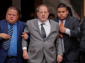 Film producer Harvey Weinstein exits following a hearing in his sexual assault case at New York State Supreme Court in New York, U.S., December 6, 2019.