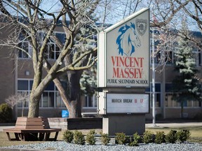 Vincent Massey Secondary School in Windsor is pictured in February 2017.