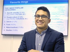 Julian Villafuerte, a project coordinator and researcher with Workforce Windsor is shown in the organization's boardroom on Tuesday, December 10, 2019.