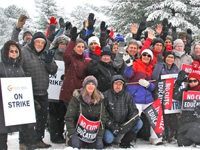 Teachers and support staff from Chippewa Secondary School, W.J. Fricker and several other Near North schools were among thousands of high school teachers and support staff across the province who took part in the first of a series of one-day strikes opposing provincial government moves in education, in early December.