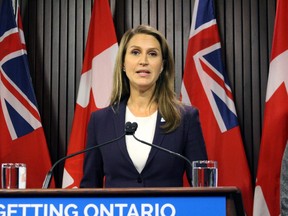 Ontario Transportation Minister Caroline Mulroney, seen in a Jan. 16 file photo, announced Monday that driving tests are prohibited in the Windsor-Essex region due to restrictions in force under the grey or lockdown level due to COVID-19.