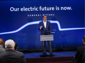 Mark Reuss, President of General Motors, announces that GMs Detroit-Hamtramck Assembly plant will build the all-electric Cruise Origin self-driving shuttle on January 27, 2020 in Hamtramck, Michigan. GM will invest $2.2 billion at the Detroit-Hamtramck plant and 2,200 jobs for an all-electric future for electric pickups, SUVs, and autonomous vehicles.