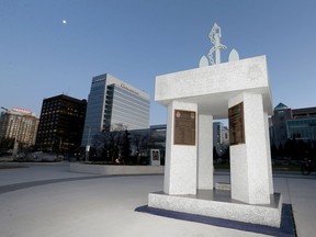 Naval memorial dedicated to those who served with Royal Canadian Navy, Canadian Merchant Navy and Canadian naval peace keeping at Dieppe Park, Monday.