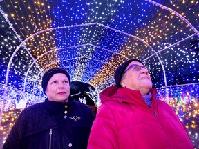 Cindy Drobko, left, and Corry Putters, both of Chatham, Ontario, took in the last night of Bright Lights Windsor at Jackson Park.