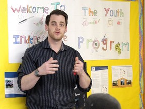 Windsor Residence for Young Men program director Jason Weinberg speaks during a youth independence class Tuesday afternoon.  An anonymous former resident who gave $13,000 because the residence has an urgent appeal for donations.