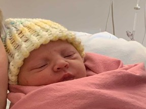 Ariah Knelsen at the Met Campus of Windsor Regional Hospital, where she was born on the morning of Jan. 1, 2020.